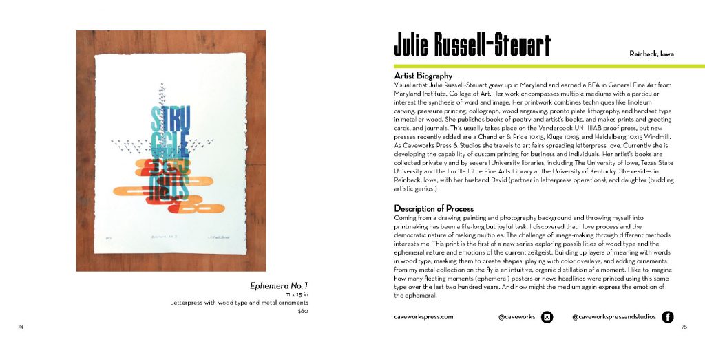 Julie Russell-Steuart print at New Impressions