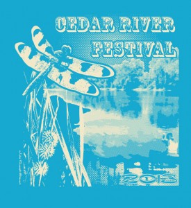 T-Shirt design by Julie Russell-Steuart for Cedar River Festival 2013